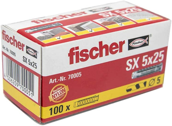 Fischer Bucha de expansão SX 5 x 25 com rebordo